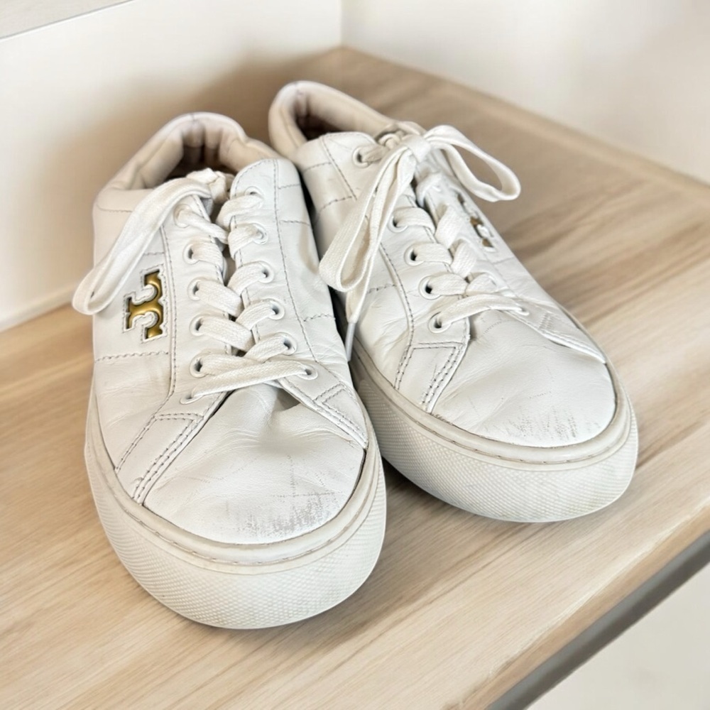 Tory Burch Womens Amalia Sneaker White Calf Leather Shoes Sneakers size 7❌SOLD❌ - Picture 3 of 6